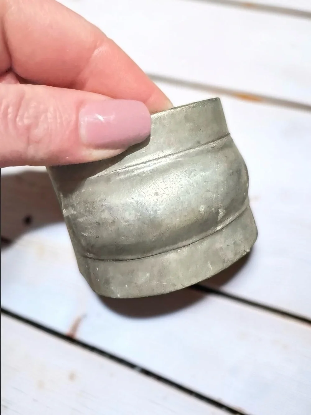 VTG Signed Robin Kahn Pewter Wide Modernist Statement Cuff Bracelet